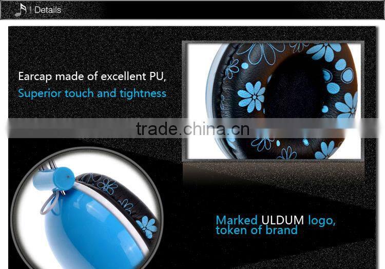 ULDUM top quality blue headset headphone with mic and remote