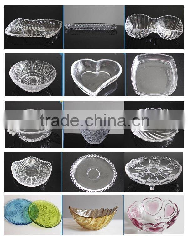 LXHY-P269 hand press round glass dinner plates for restaurant