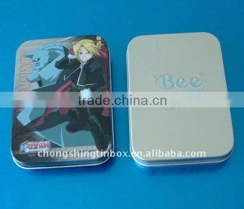 Rectangular play card tin box
