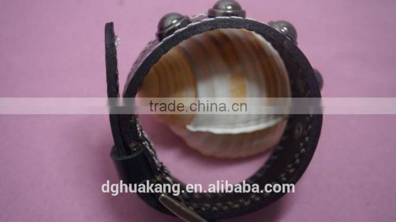 Stainless Ball Leather Bracelet Pin Buckle Closure