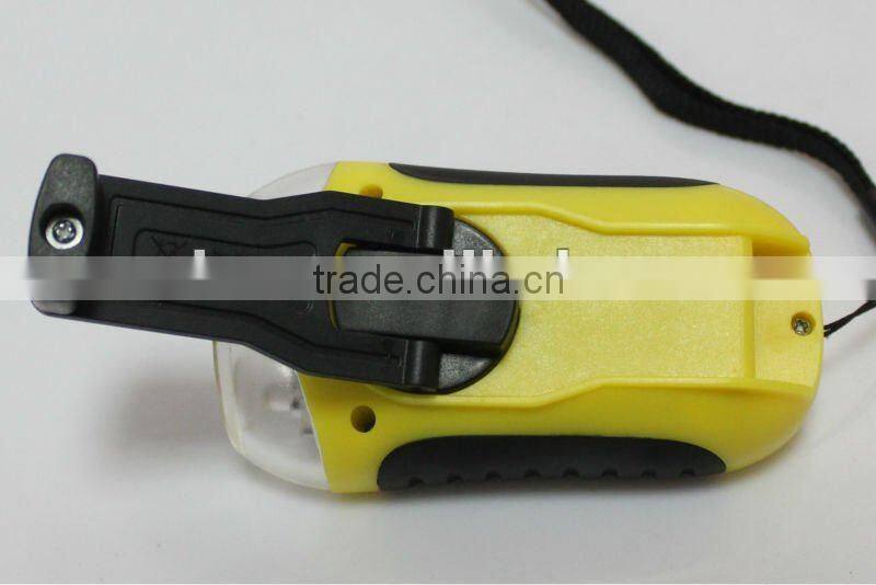3LED Plastic Colorful Dynamo Flashlight