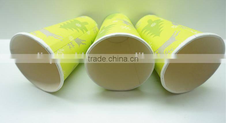 12oz Disposable Christmas Single Wall Paper Cups