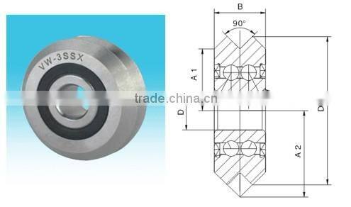 double row track roller/guide bearing stainless steel bearing W4SSX