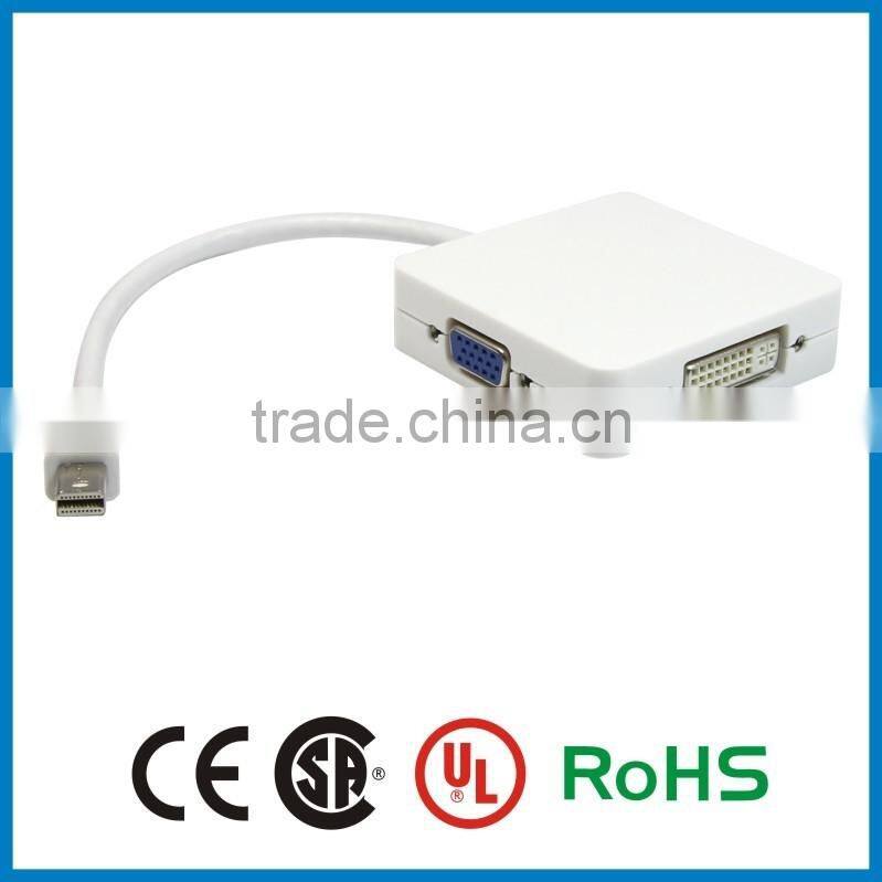 APBG high quality mini displayport male to hdmi dvi vga female mini dp displayport to hdmi dvi vga 3 in 1 for macbook