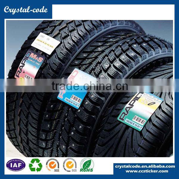 high temperature material PET rubber hot sale PP synthetic high tempersture self adhesive tyre label