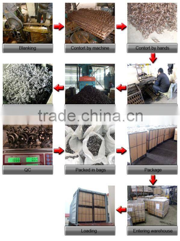 Qingdao China decorated easy to weld and galvanzed wrought iron twisting flower baskets