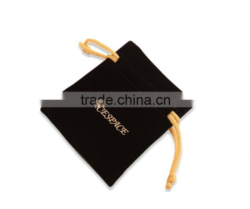 Super soft Golden LOGO small drawstring gift bags 18 years supplier