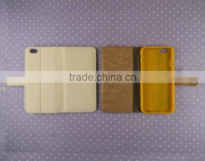 leather flip case for iphone 6 PU strong megnetic side flip stand phone accessories for iphone 6 plus wholesale
