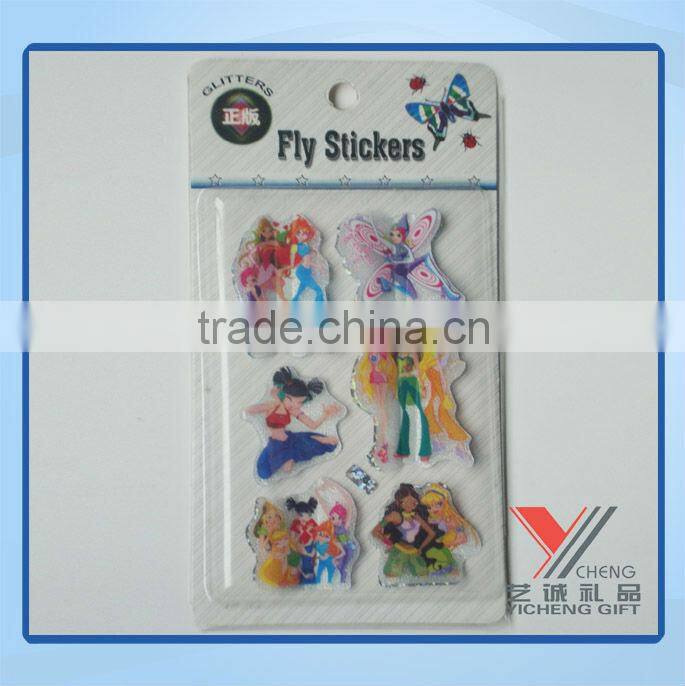 customized adhesive3d oval shape laser room decor sticker