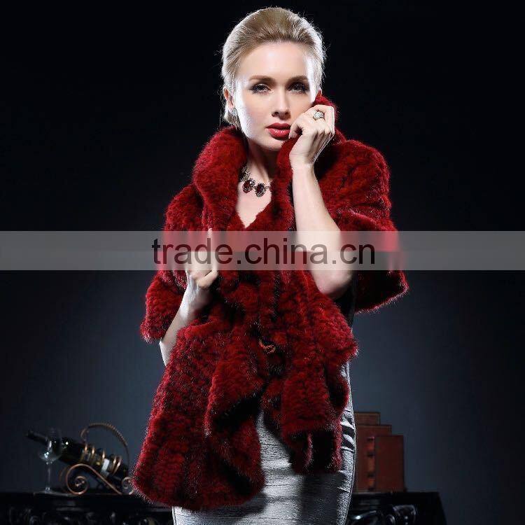 Wholesale Genuine Knitted Mink Fur Stole for Fashion Ladies with Cheap Price Stole