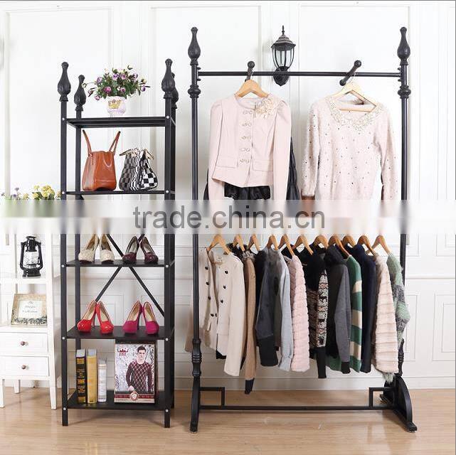 Free standing metal cloth display racks and stands for garment shop
