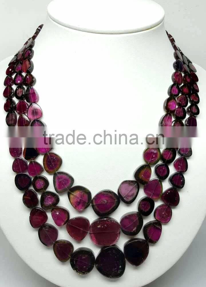 #MZZ Top Quality Watermelon Plain Tumble Bead Tourmaline