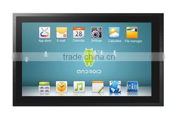 IP65 Front panel 21.5 touch screen android panel pc with True flat seamless