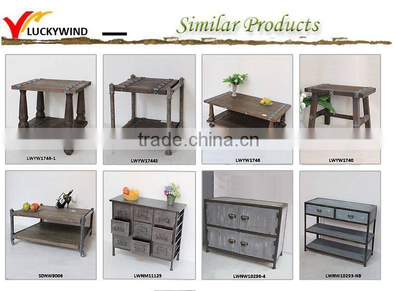 caster vintage style wood metal industrial furniture sideboard