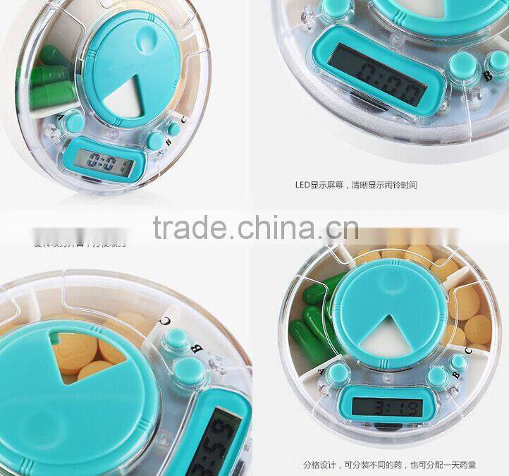 Plastic travel portable led pill box with lock