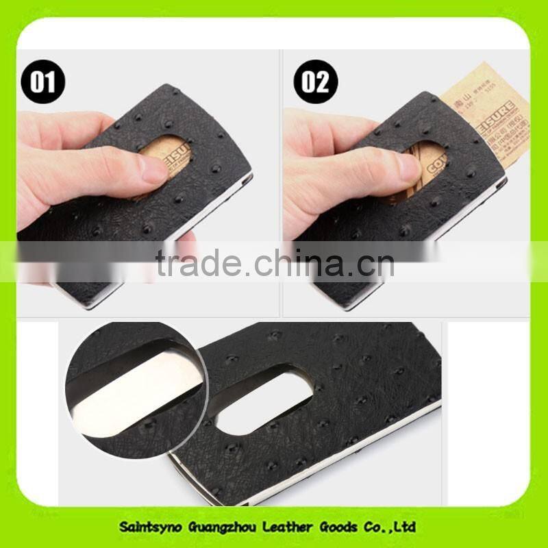 16023 Custom braned highly real leather gift set wallet belt card holder