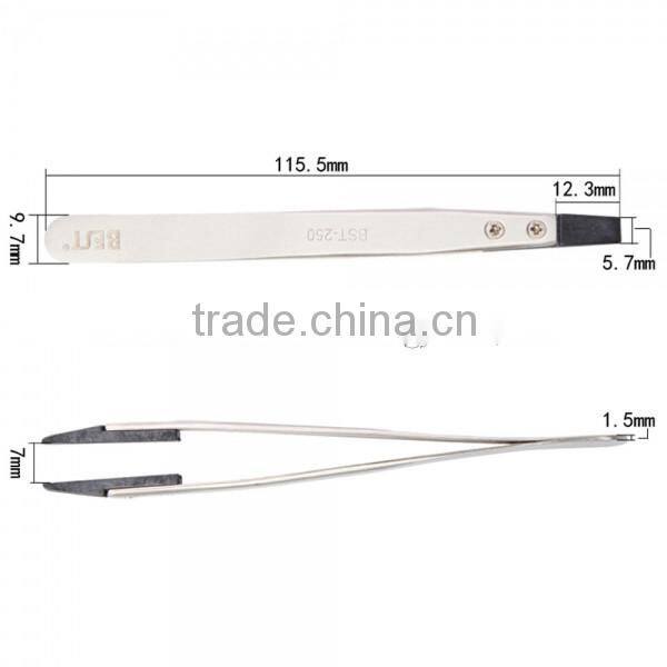 BST-250 Stainless Steel Highly Precise Anti-static Removable Head Tweezers