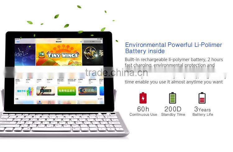 Aluminium Wireless Universal Bluetooth Keyboard with Holder,Tablet Wireless bluetooth Keyboard,Multi-system Bluetooth Keyboard