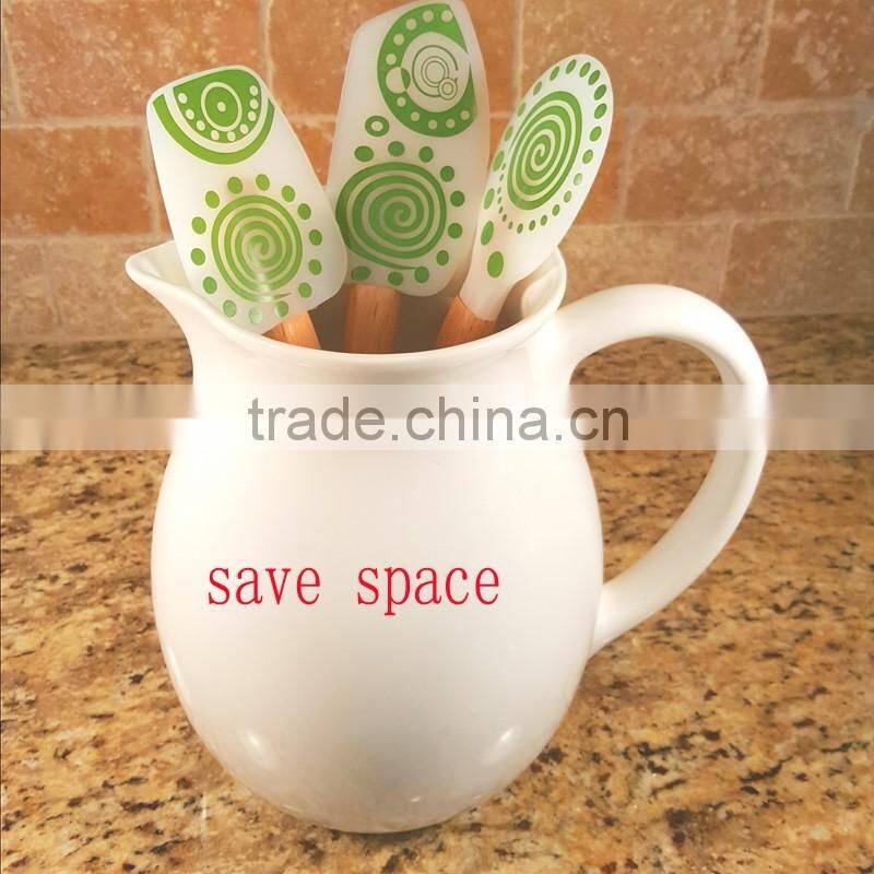 Feiaoda OEM factory Silicone Wooden Non-stick Spatula set of 3