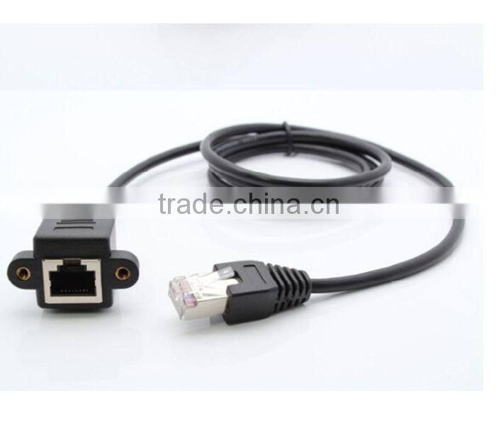30cm RJ45 Male to Female Screw Panel Mount LAN Network Extension Cable