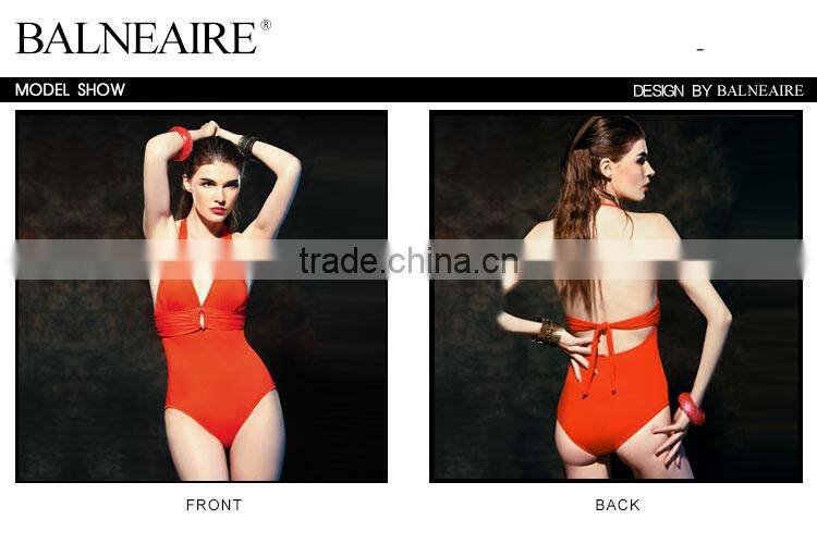 Balneaire new style women orange sexy one Piece Swimwear,wholesale plus size swimsuits