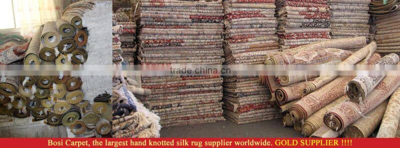 3x5ft tree of life silk rug yellow color nain rug small size