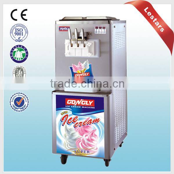 Soft ice cream machine /Double flat round pans fry roll ice cream machine