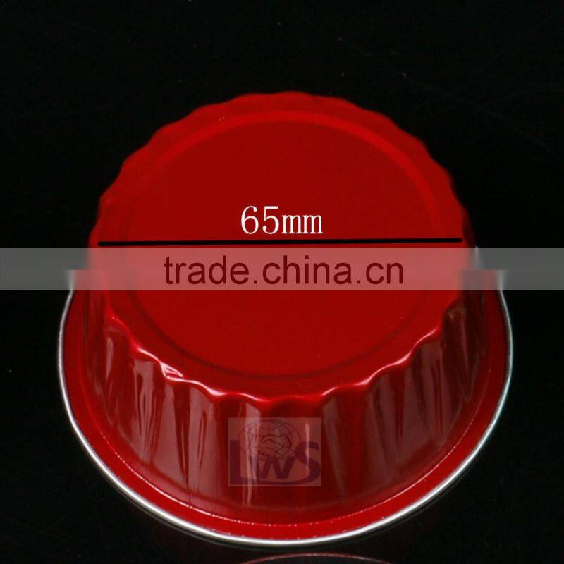 colored high quality round aluminum foil container with lid used for pudding,yogurt, cupcake