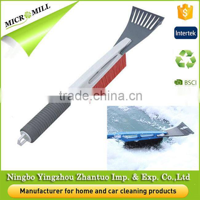 Heavy duty snow brush with foam grip, ice removal cleaning tool, long reach car snow scrapers