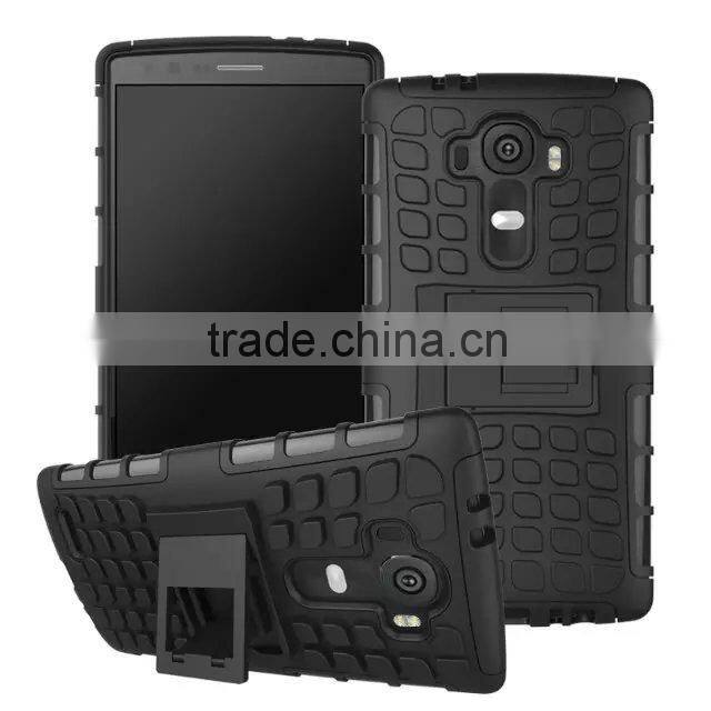For LG G4 smartphone case cover, PC Silicone shockproof stand case for LG G4 mobile phone