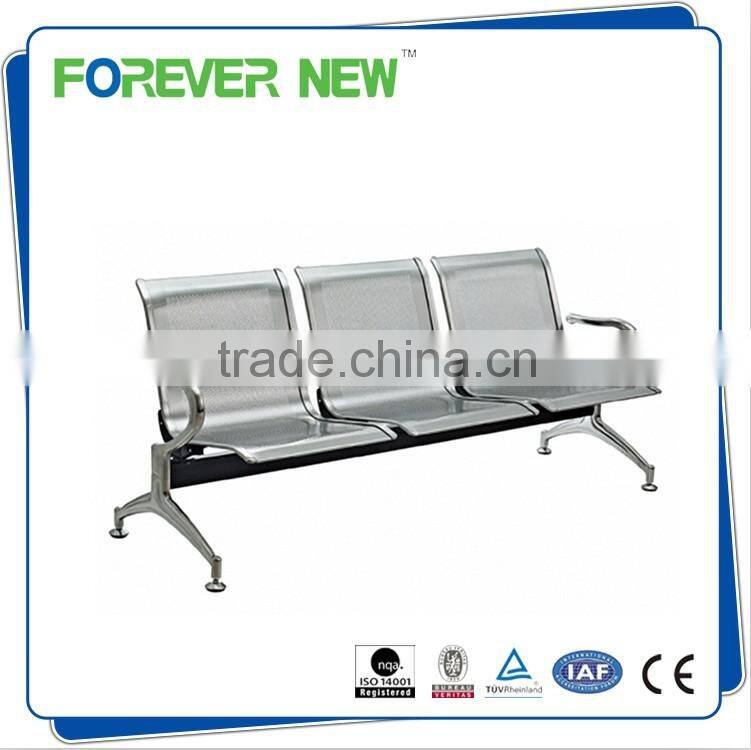 YXZ-038 Commercial furniture stainless steel chair airport waiting chair with PVC mattress
