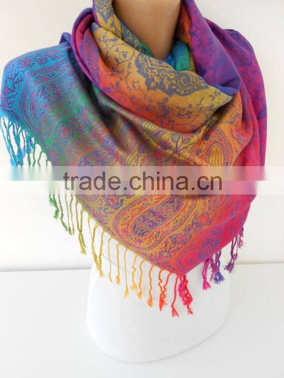 Pashmina Scarf Ombre Rainbow Scarf Spring Fall Winter Scarf
