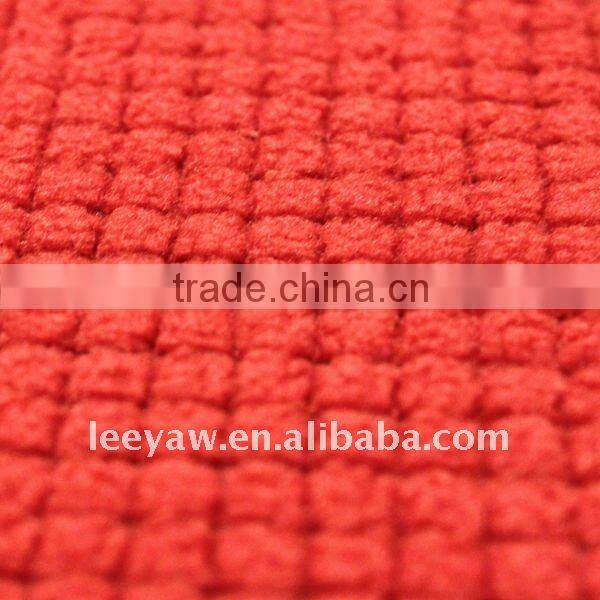 100% polyester check fleece fabric with finished anti-pilling