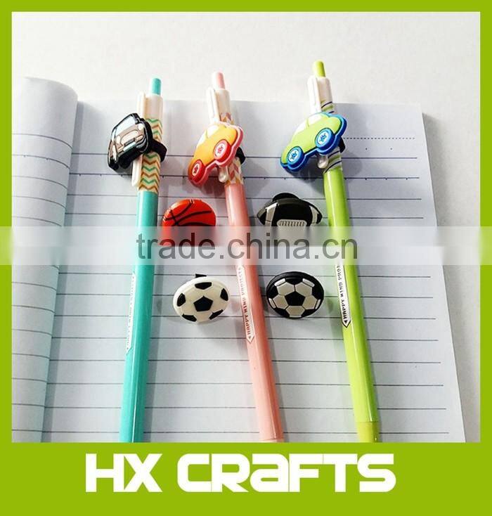 2D/3D Cartoon Characters Soft PVC Rubber pencil tops decoration