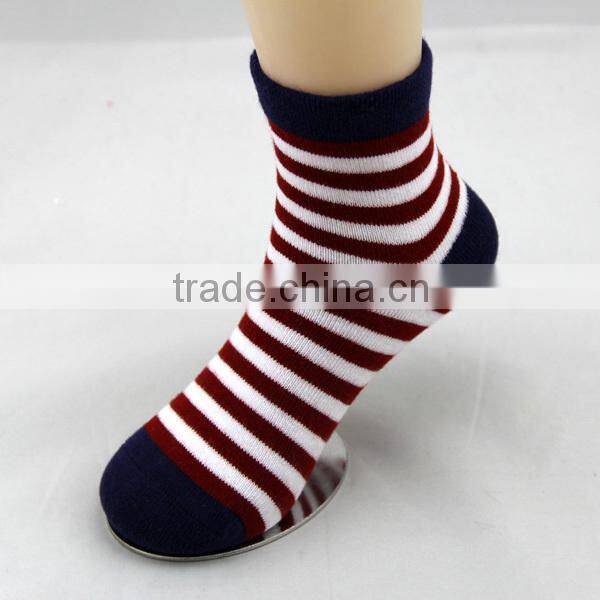GSC-43 Hot sale sample style cotton striped design school children socks