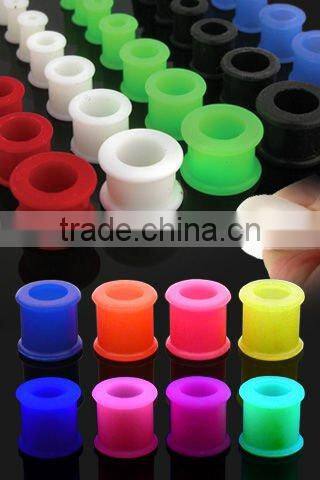 Silicone ear plug body jewelry, fashion flexible ear tunnel piercing jewelry