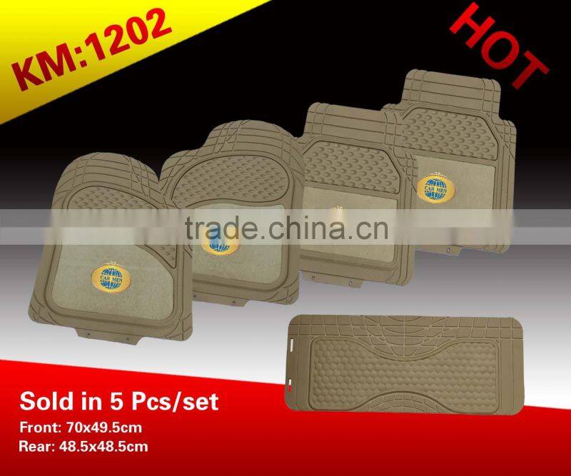 pvc with carpet material car mats