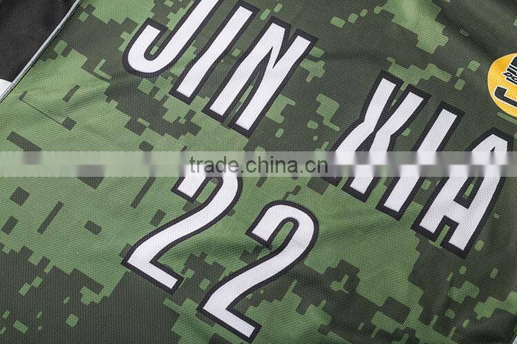 sublimated camo blue reversible basketball jerseys/custom digital camo basketball uniform