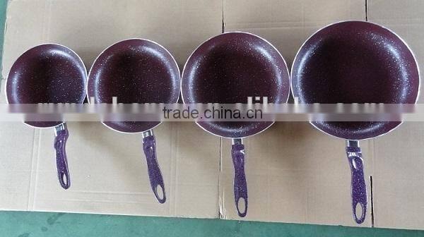Auminum non-stick fry pan with stoned marble coating