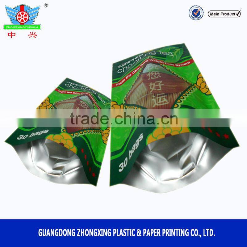 High quality and custom print resealable foil bag/tea bag package/pineapple tea bag