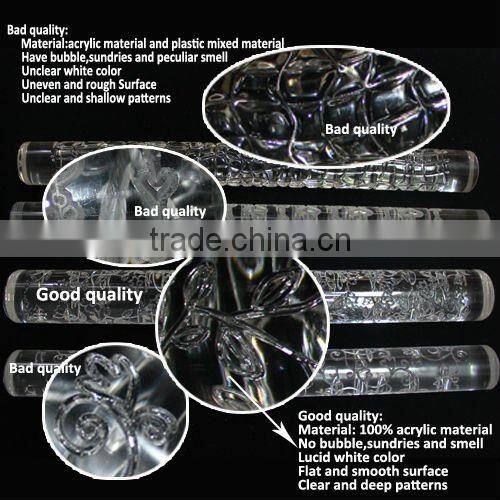 Arcyl Carved/ Textured Rolling Pin, Different Designs Can be Chosen