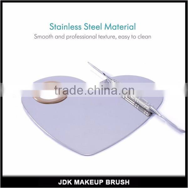 Heart Shape Makeup Palette Spatula Stainless Steel Pallet Makeup Artist Tools for Blending Cosmetic Foundation Shades Kit