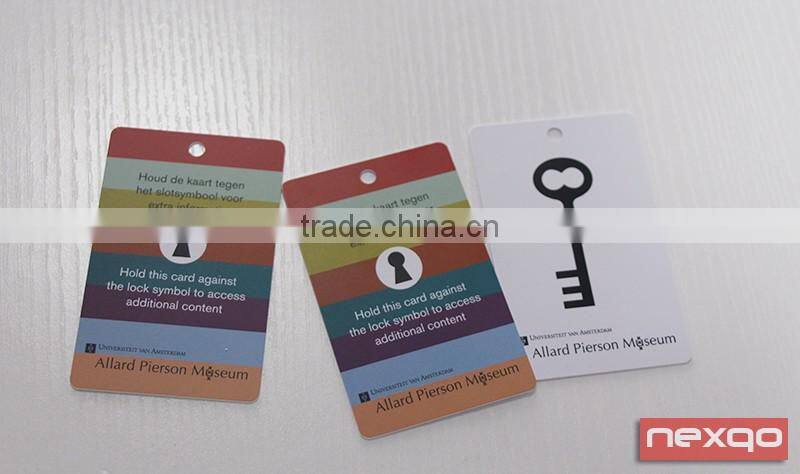 Credit card size RFID hotel card key plastic