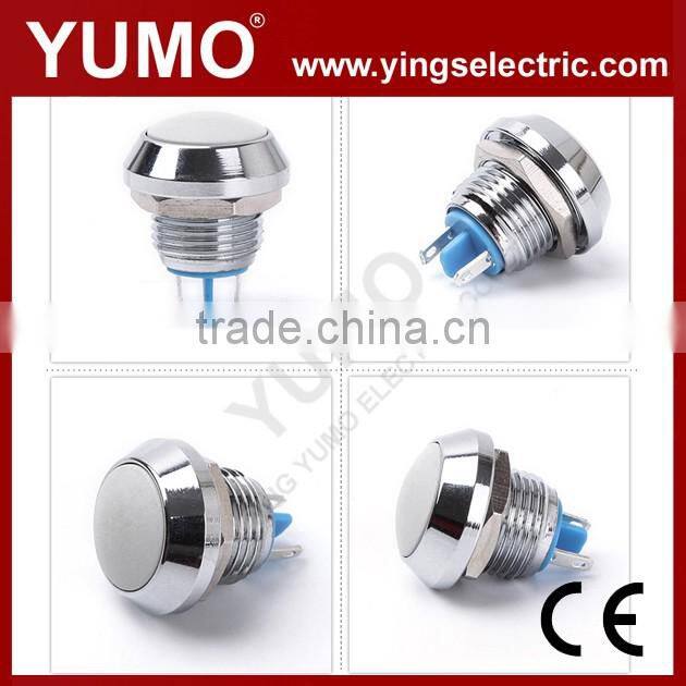 Hot sale ABS12C-Q1 8mm 12mm 16mm 19mm 22mm 25mm self lock metal push button waterproof mini push button switch
