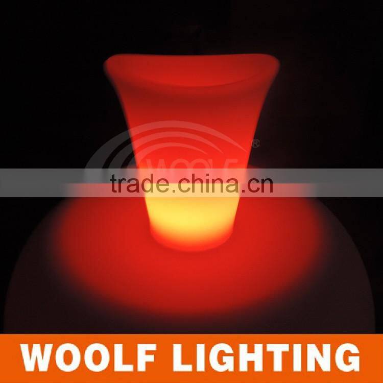 plastic illuminated led garden flower pot lamp light pot outdoor