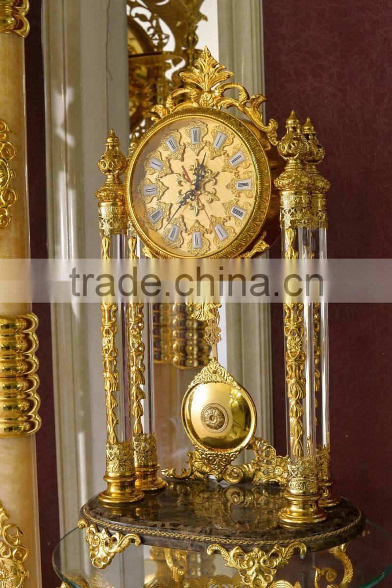 Rare Antique French Gold Gilt Ormolu Ornate Mantel Pendulum Table Clock
