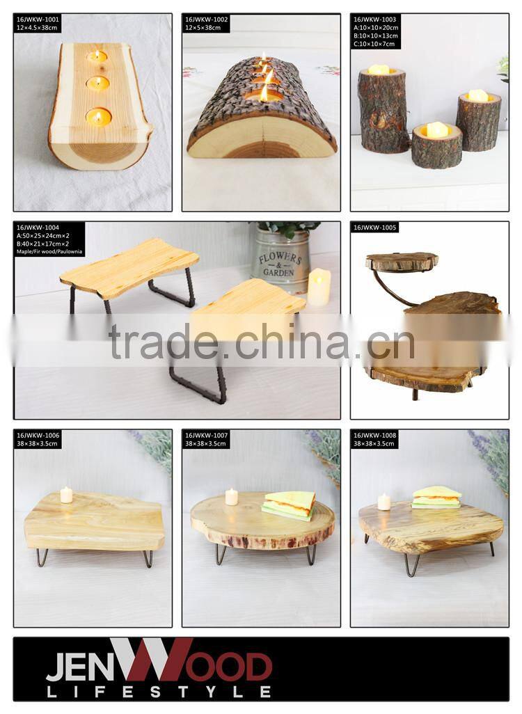 new arrivals customized size available country design wooden decorative candle holder