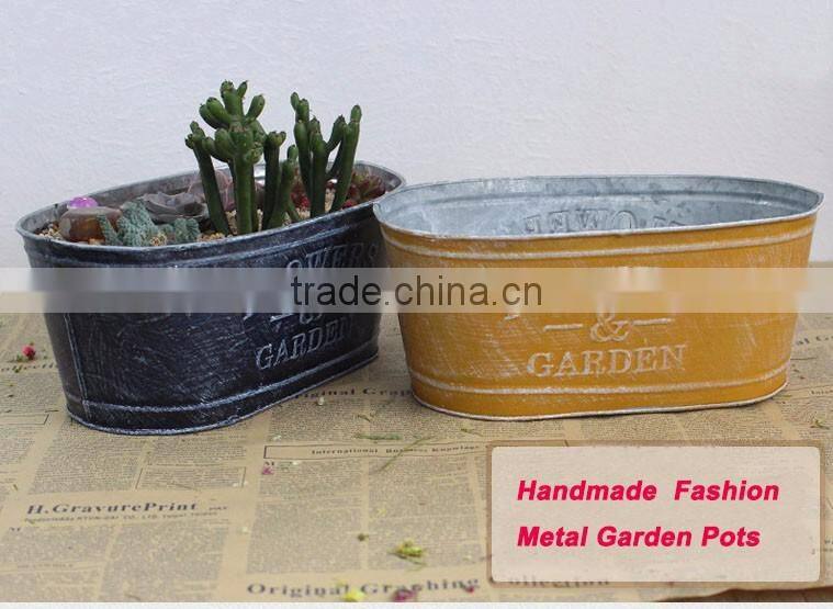 cheap shabby indoor oval shape balcony flower pots for succulent plants