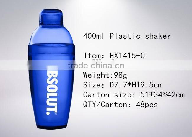 PS 400ml Clear cocktail shaker ,14 oz cocktail shaker