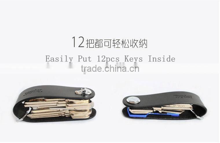 2016 New Arrival Multifunctional Keychain With Organizer/Bottle Opener/ Screwdriver/Phone Holder Cowhide Alloy Keychain